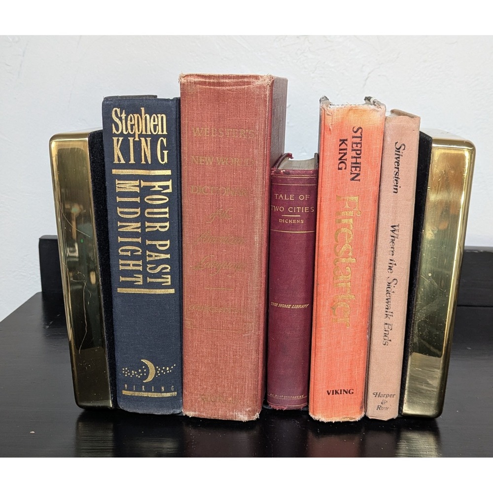 Vintage 1970's Pair McDonald's Products Heavy Shiny Brass‎ Bookends 8 1/2"
